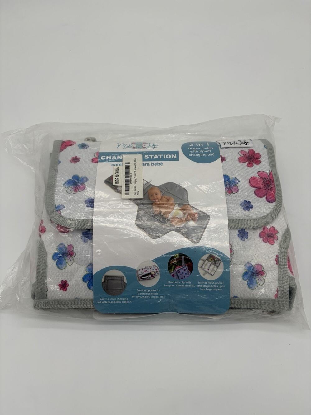 Baby Flowered Changing Station With Storage For Travel New In Bag